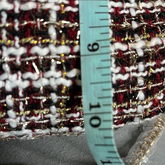 Urban expansions plaid herringbone bone mettalic thread knit bag clutch new - Picture 14 of 15